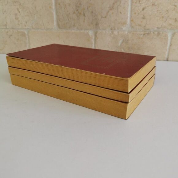 3 Vintage Red Classic Books - DAMAGE - Decorative Book Stack Library Shelf - Picture 3 of 13